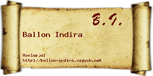 Ballon Indira névjegykártya